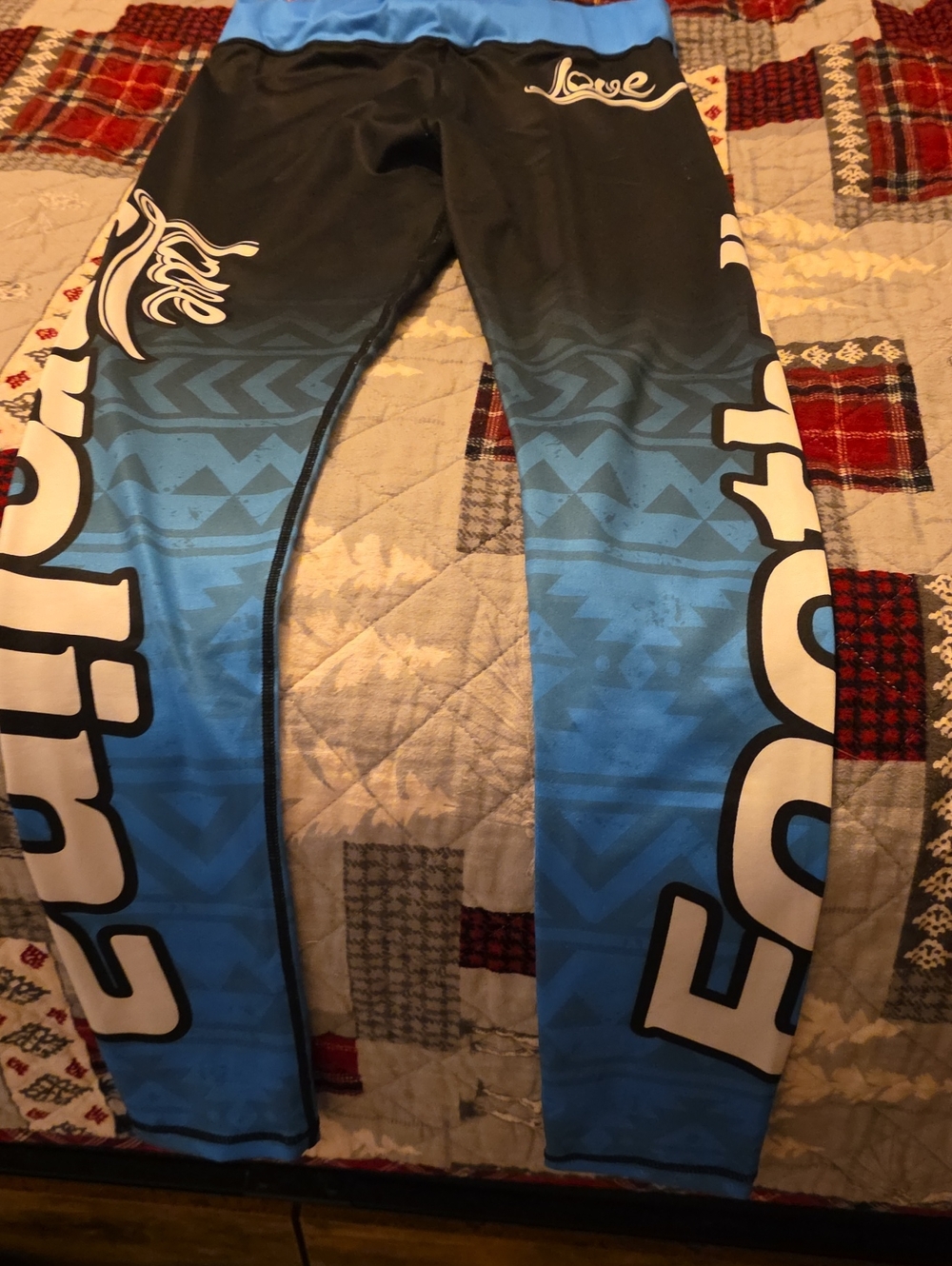 Xlusion NFL Carolina Panthers Gradient Print Leggings Women's Large